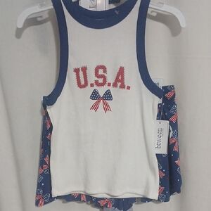 btween USA Tank Top Set - Red, White and Blue Patriotic